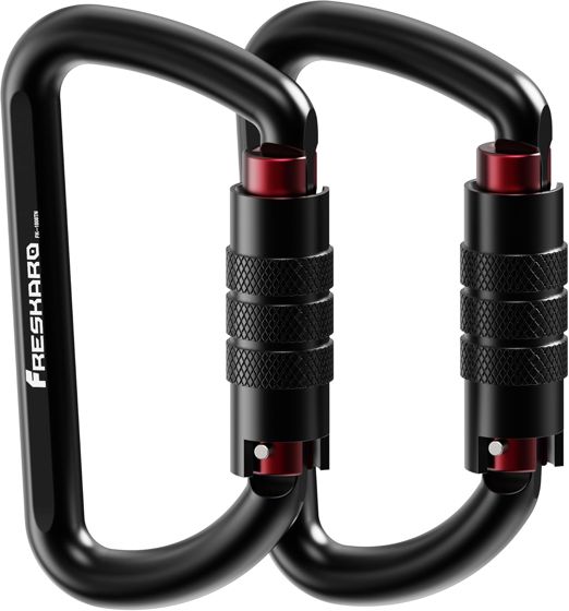 FresKaro 12kN Auto-Lock Carabiner 3 inch, Black