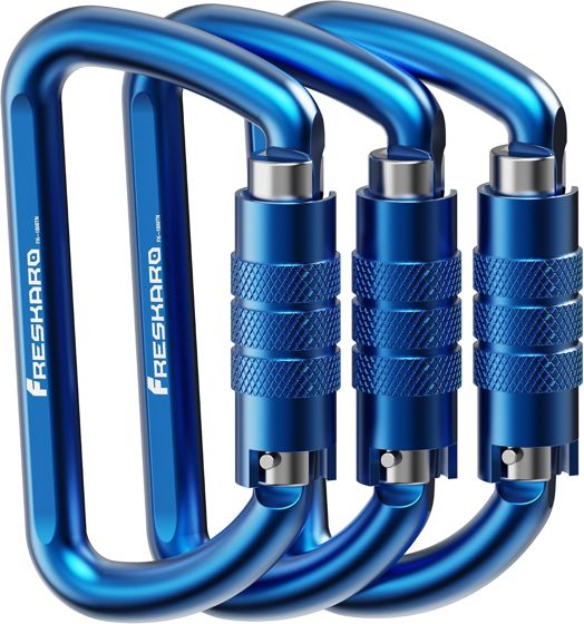 FresKaro 12kN Auto-Lock Carabiner 3 inch, Blue