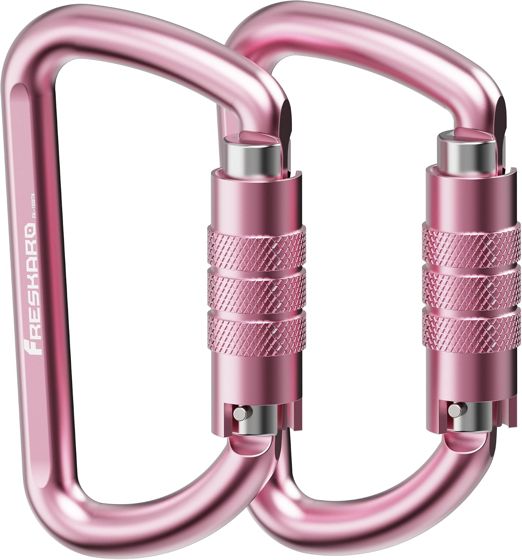 FresKaro 12kN Auto-Lock Carabiner 3 inch, Pink