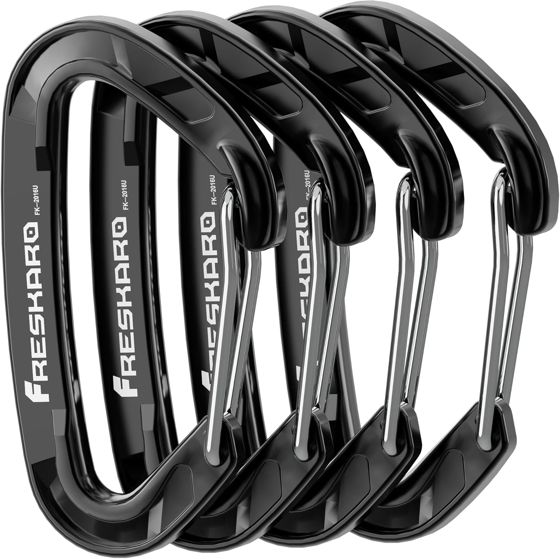 FresKaro 15kN Wiregate Carabiner, Black