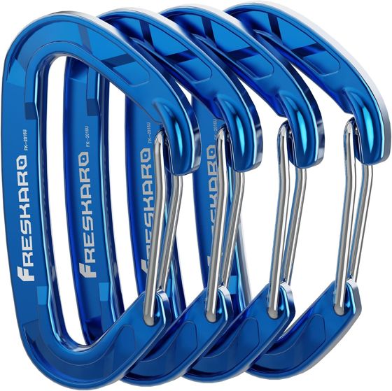 FresKaro 15kN Wiregate Carabiner, Blue