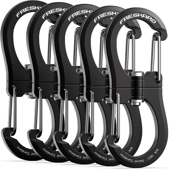 FresKaro 1kN 360 Swivel Carabiner, Black