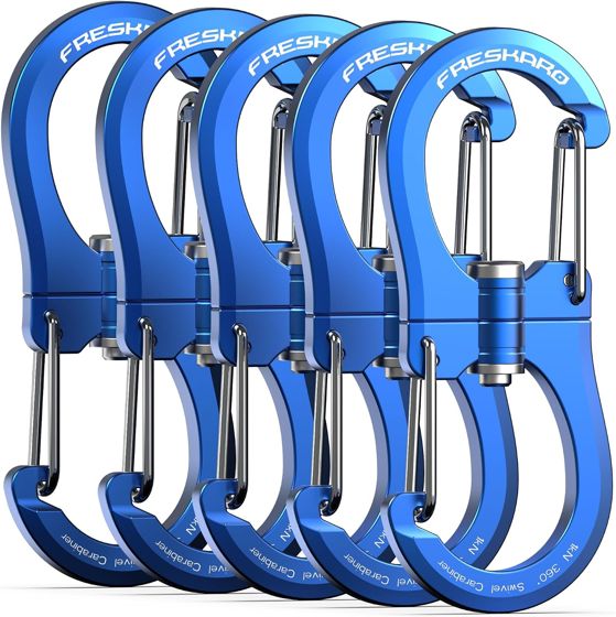 FresKaro 1kN 360 Swivel Carabiner, Blue