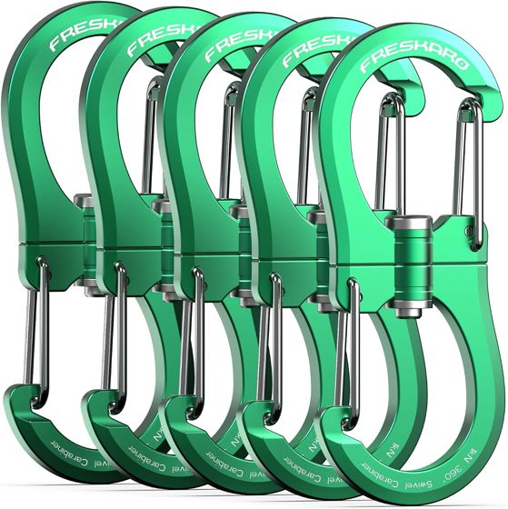 FresKaro 1kN 360 Swivel Carabiner, Green