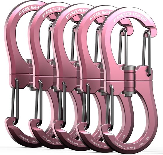 FresKaro 1kN 360 Swivel Carabiner, Pink