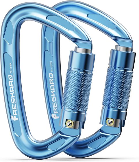 FresKaro 25kN Auto-Lock Carabiner 4 inch, Blue