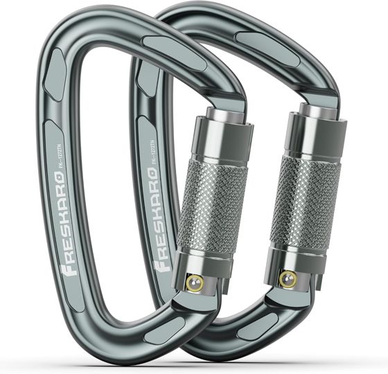 FresKaro 25kN Auto-Lock Carabiner 4 inch, Space Grey