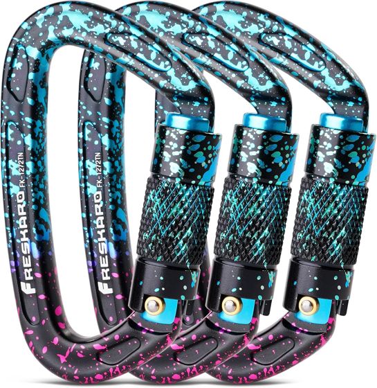 FresKaro 25kN Keylock Twist-Lock Carabiner, Speckled