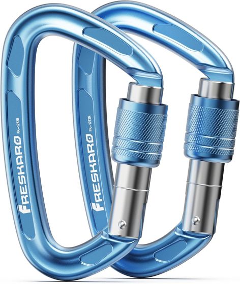 FresKaro 25kN Screwgate Carabiner, Blue