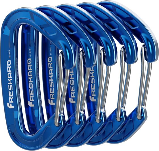 FresKaro 8kN Nano Wiregate Carabiner, Blue